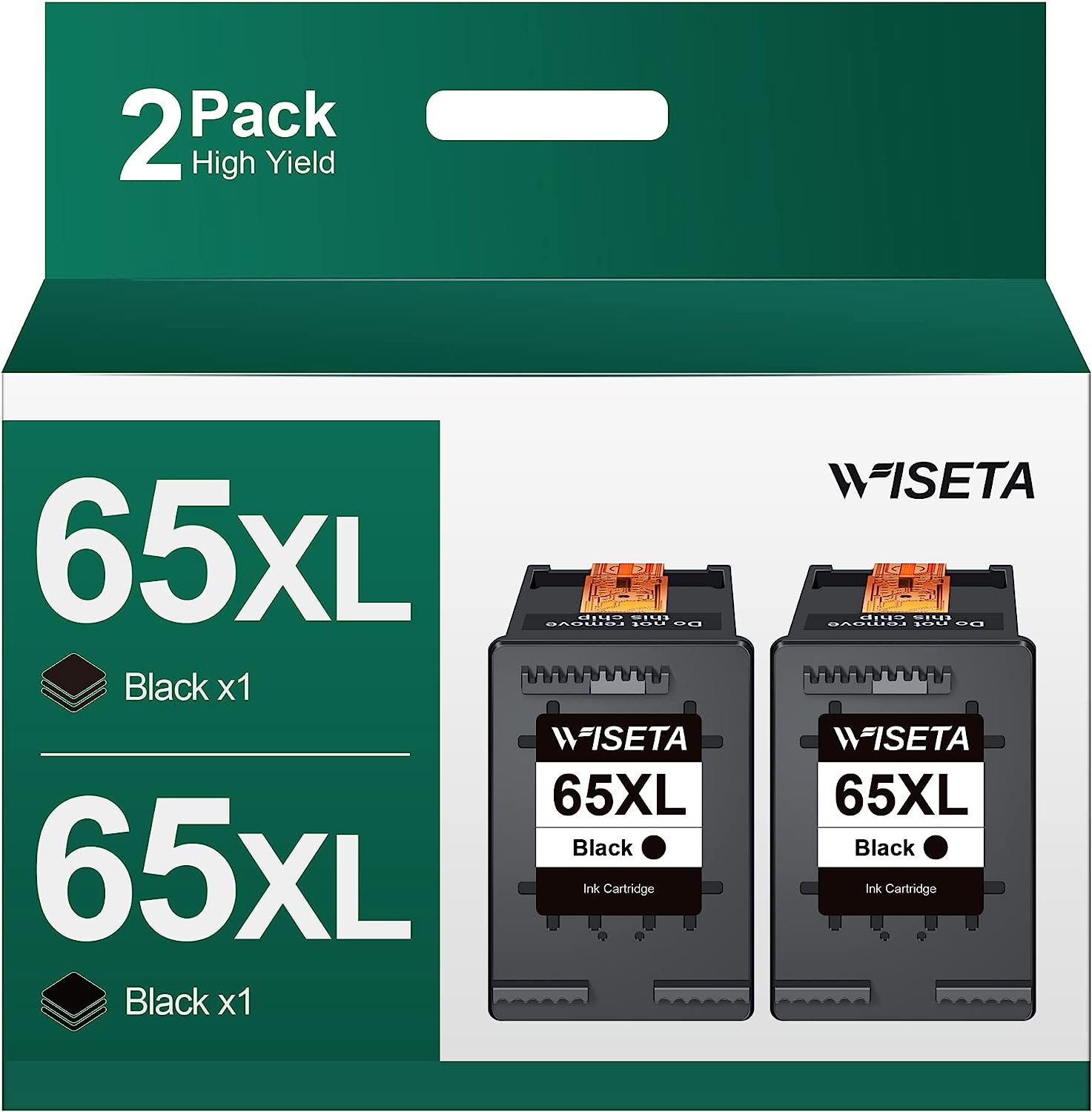 230816015109303_1 65XL Black High-yield Ink Cartridges (2-Black) Remanufactured Replacement for HP 65 XL Ink 65XL Black Ink for Envy 5058 5055 5034 5032 5030 5014 5012 DeskJet 3755 2655 2624 3758 3720 Printer | N9K04AN - Image 1